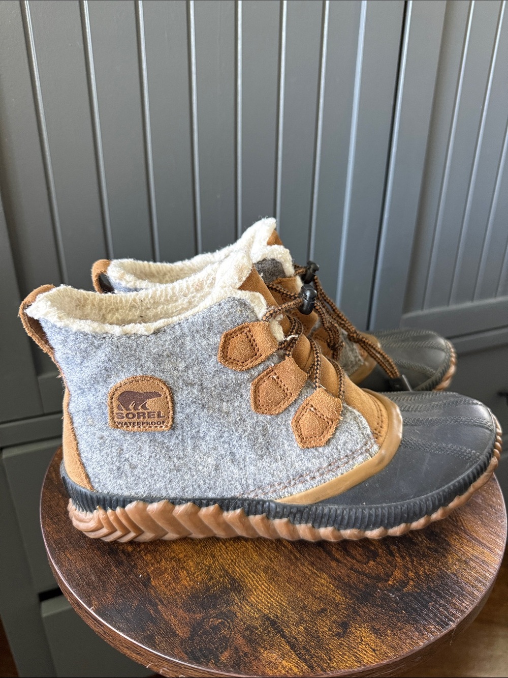 Sorel Kids Gray & Tan Cozy Waterproof Winter Boots